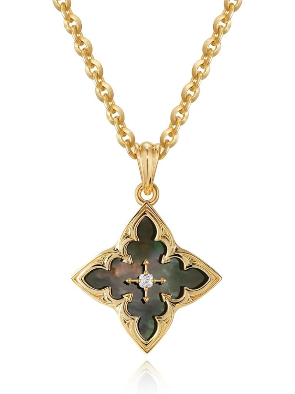 Women's Black and Gold Adjustable Chain Choker Charm Pendant Lucky Necklaces